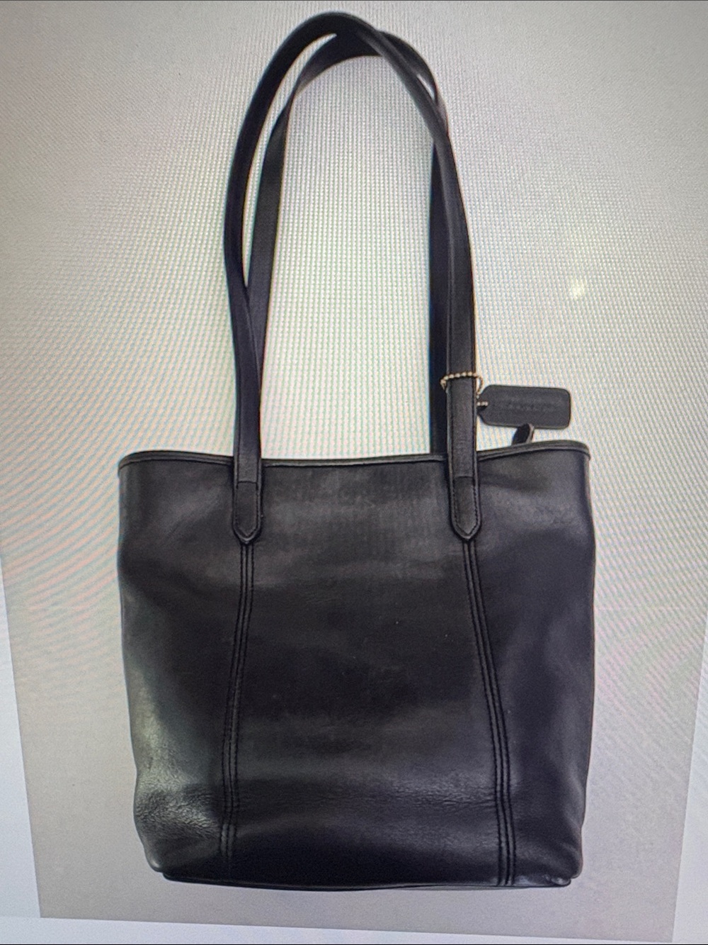 Coach Vintage 9077 Classic Lunch Tote Bag Black Leather Shoulder Bag